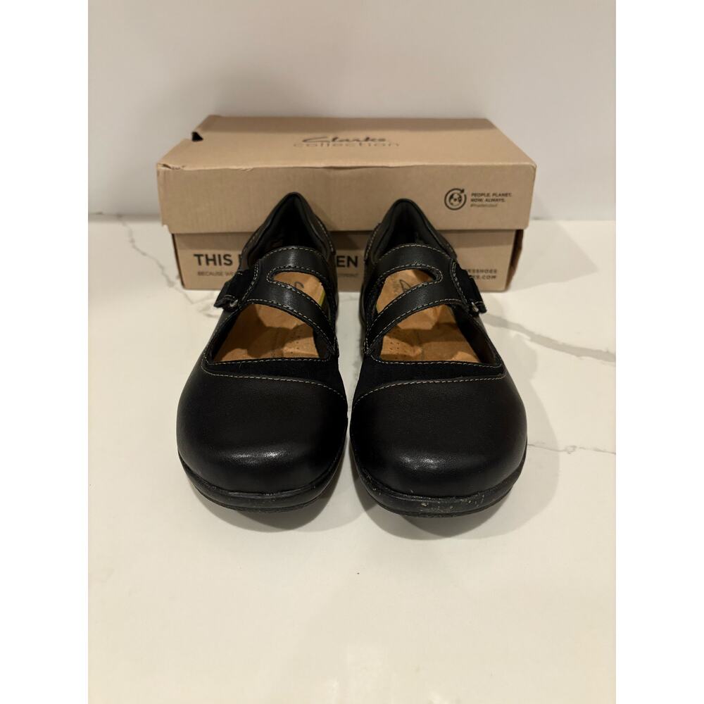 Clark’s Roseville Jane‎ Black Combi Women’s Mary Janes Flat Sole Women’s 7 NWB - Picture 4 of 7